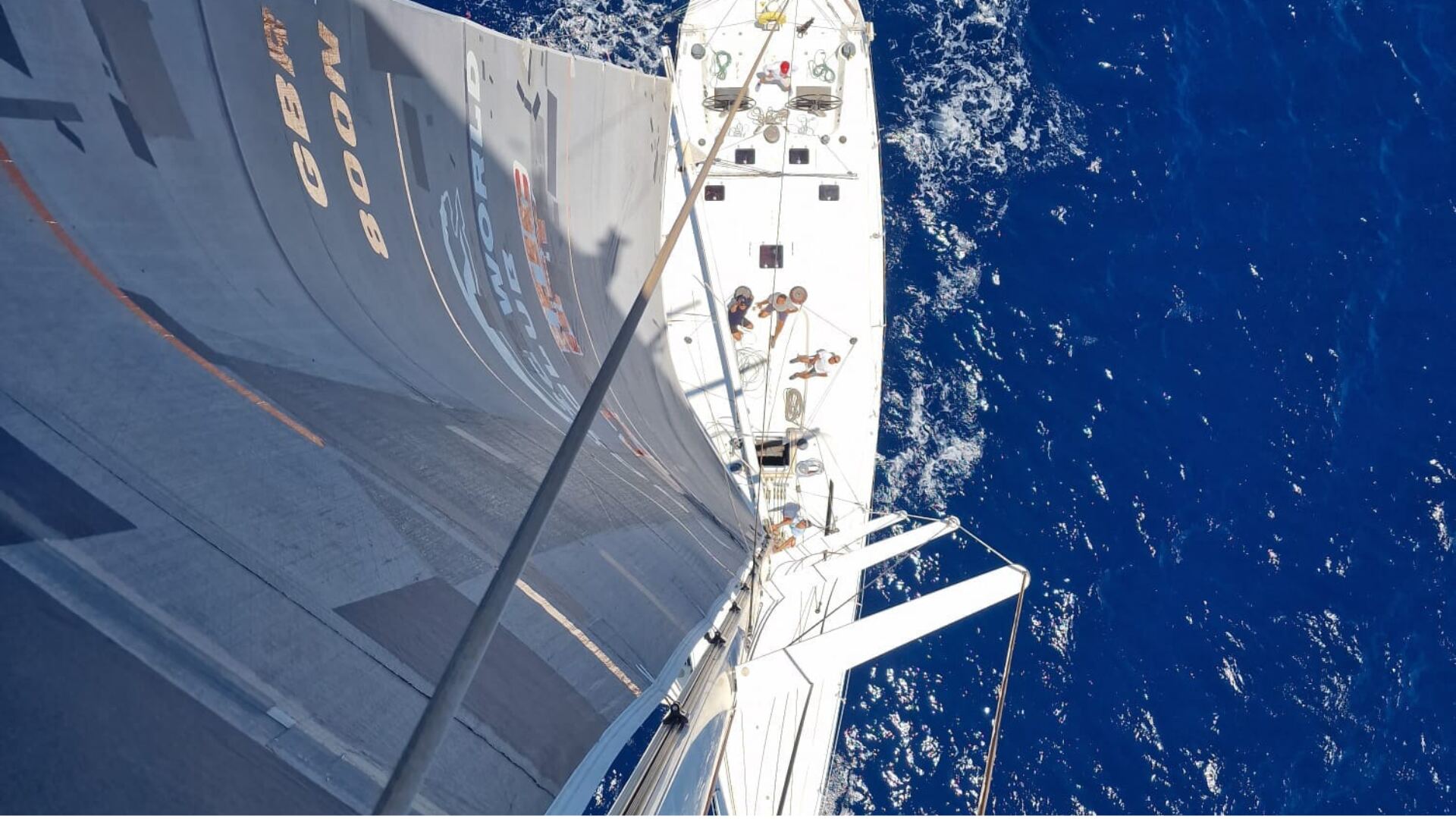 Sailing yacht under way on a delivery passage — yacht delivery Caribbean
